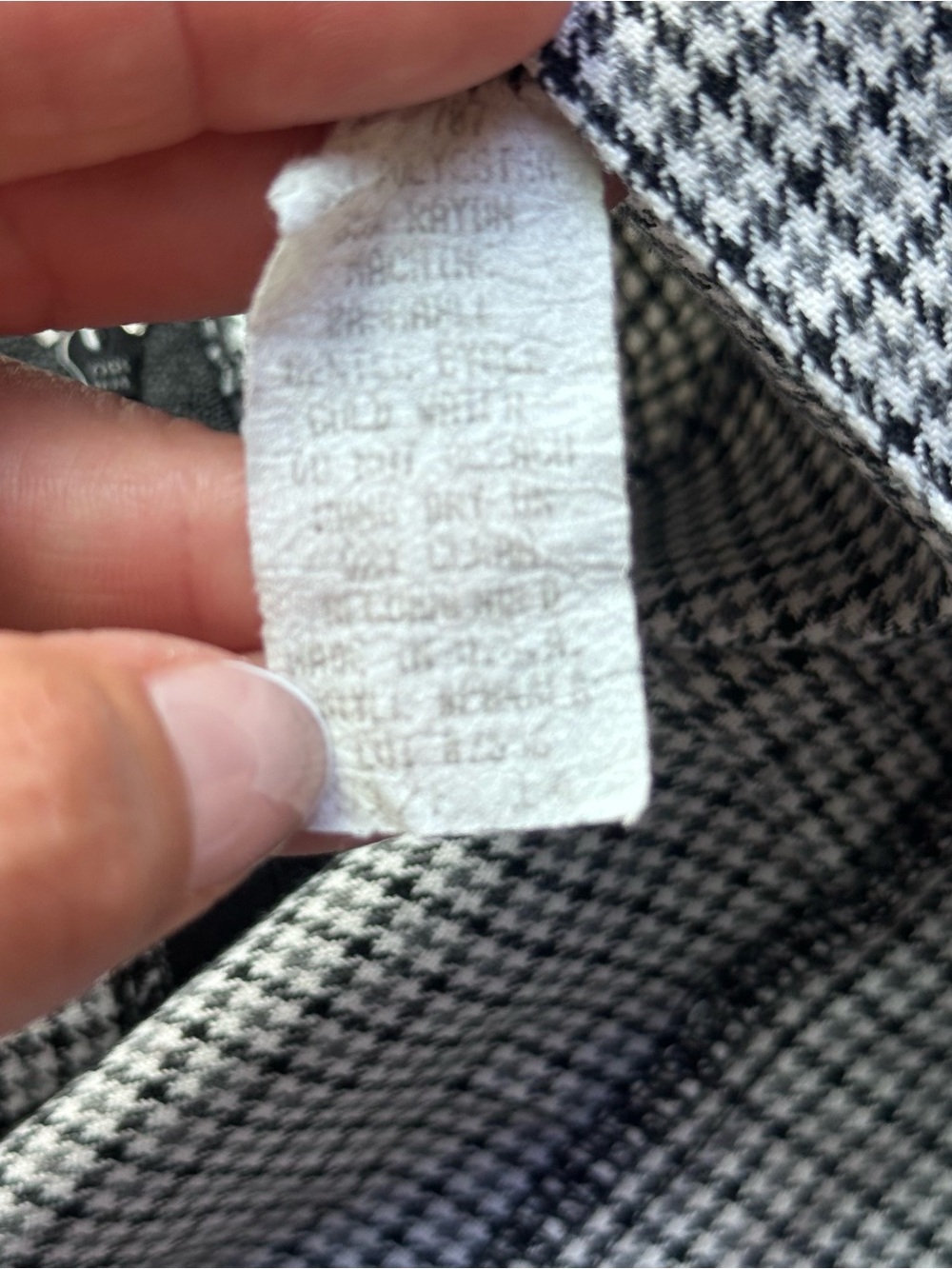 Laura Whitten Houndstooth Pencil Skirt Black White Size 14 Preppy School girl - Picture 5 of 6